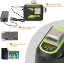 Huepar 3D 12 Lines 603CG Green Beam Self-Leveling Laser Level 3x360 Cross Line Laser USB Charge Dry Li-ion Battery with Receiver