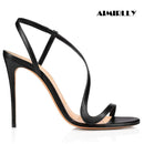 2024 Fashion Women's Sandals Open Toe High Heels Shoes Stilettos S-strap Ladies Party Wedding Footwear Black Nude Customized