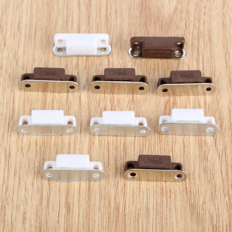 5 Pcs 27*10mm Magnetic Door Catches Kitchen Cupboard Wardrobe Cabinet Latch Catch with Screws Furniture Hardware White/Brown