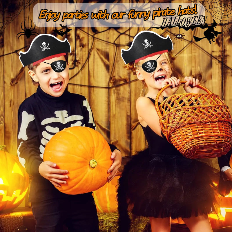 6-48Sets Pirate Party Supplies Halloween Pirate Costumes Child Birthday Party Favors Pirate Accessories Pirate Hat Sword