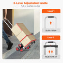 SucceBuy 260lbs Folding Hand Truck with Telescoping Handle & 2 Elastic Ropes Stair Climbing Cart Dolly for Warehouse Moving