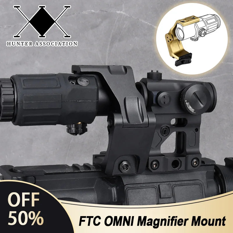 Tacitcal UN FAST FTC OMNI Magnifier Mount 2.26" Optical Scope Sight Folding Base G33 G43 G45 Micro 3X Airsoft Rifle Accessories