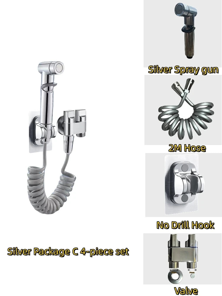 Bidet Spray Set Water Jet High Pressure Handheld Bidet Sprayer Toilet Cleaning Hygienic Shower for Bathroom Accessories