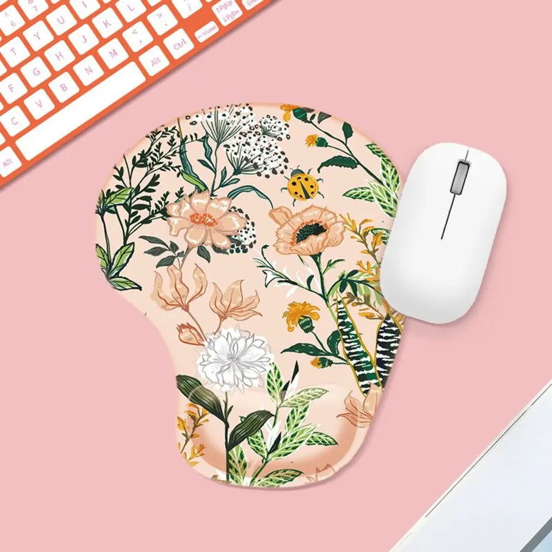 Marbled Texture Wrist Rest Mouse Pad Ergonomic Non Slip Hand Support Mouse Mat Comfortable Oil Painting Gaming Mousepad