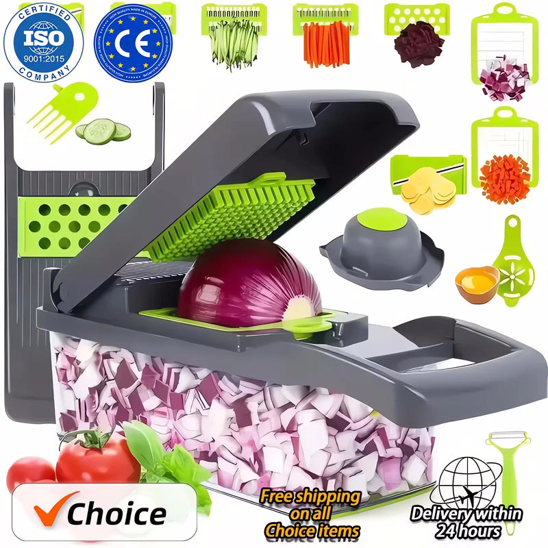 14/16 in 1 Multifunctional Vegetable Chopper Handle Food Grate Food Chopper Vegetable Slicer Dicer Cut Kitchen Items cocina