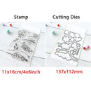 Birthday Cake Cute Frog Fox Animals Cutting Dies and Clear Stamps Bottle Thank You Words Dies For DIY Scrarpbooking Paper Craft