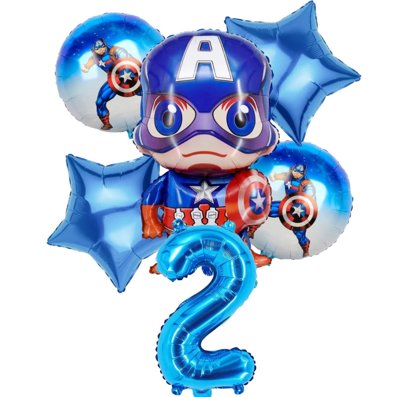 Cartoon Captain America Theme Disposable Tableware Set Birthday Party Dress up Balloon Decoration Baby Shower Background Cloak