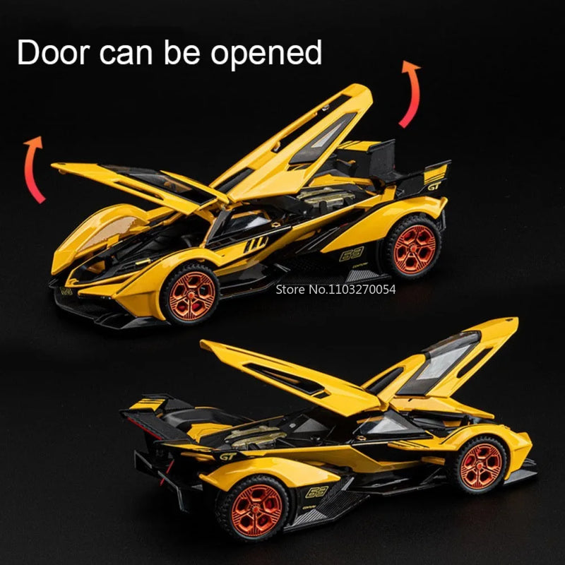 1/32 Model Car for Lambor V12 Metal Vehicle Super Sport Racing Car Alloy Model Car Miniature Diecast with Pull Back Sound Light