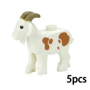 MOC City Animal Zoo Fram Accessories Building Block Figures Goat Sheep Eagle Owl Panda Parrot Seagull Penguin Bricks Toy Gift