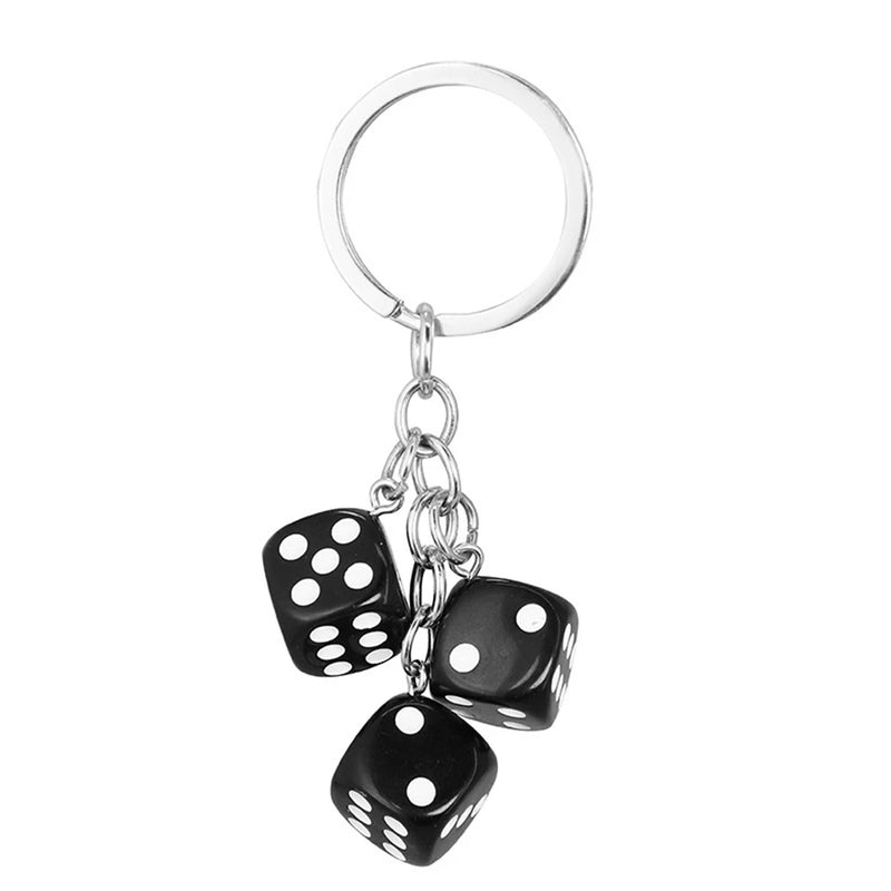 Creative Colourful Dice Keychain Fashion 3D Resin Dice Handbag Pendant For Women Men Car Key Holder Key Accessories Funy Gifts