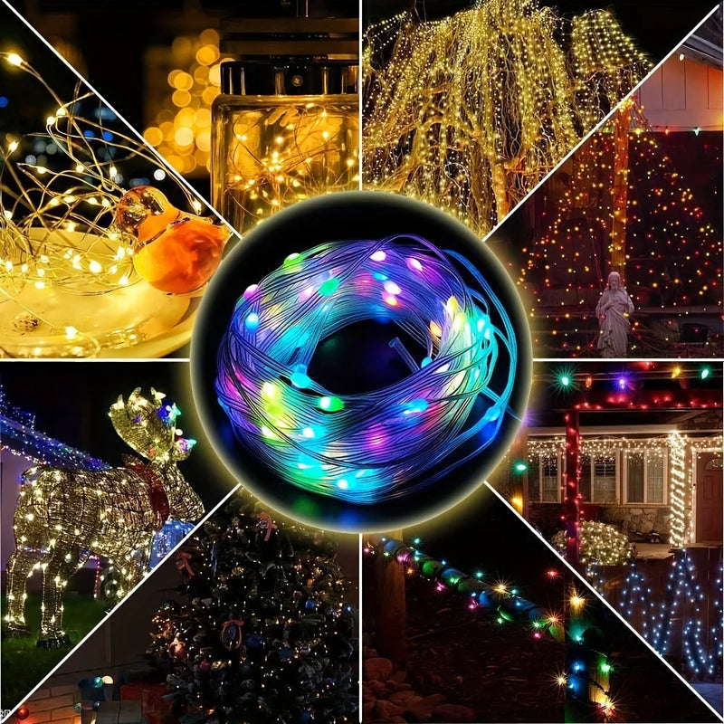 WS2812B RGB LED String 20m 10m 5m DIY Smart IC APP Bluetooth Remote Fairy Lights Dreamcolor Garden Party Christmas Wedding Decor