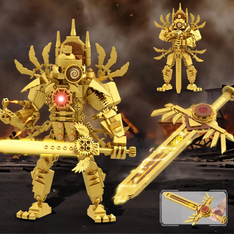 New Skibidi Toileted Action Figures Building Blocks Titan Drill Man Speakerman TVman Model Toys for Kid Xmas Halloween Gift