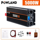POWLAND 5000W 4000W 3000W Power Inverter DC 12V 24V To AC 220V Pure Sine Wave Car Inverter Converter Remote Control EU Socket