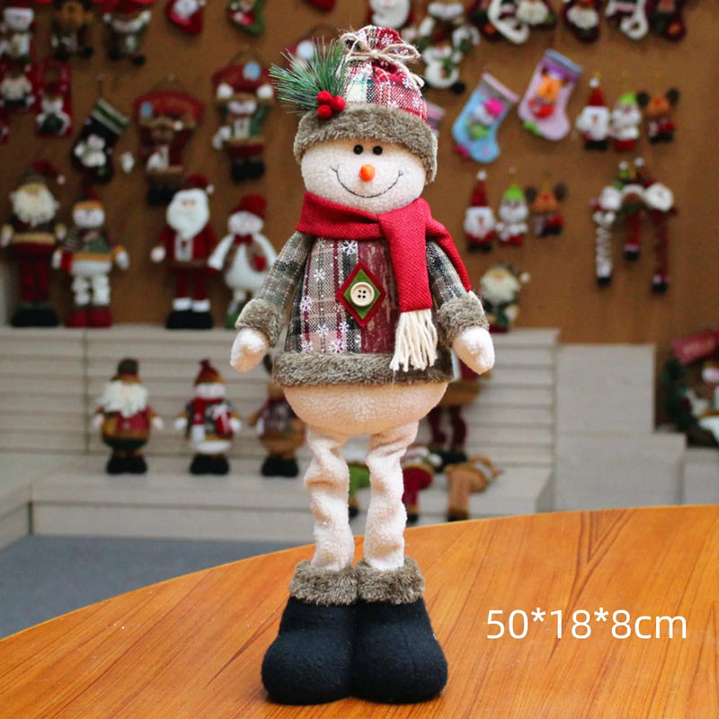 Christmas Dolls Tree Decor New Year Ornament Reindeer Snowman Santa Claus Standing Doll Navidad Decoration Merry Christmas 2024