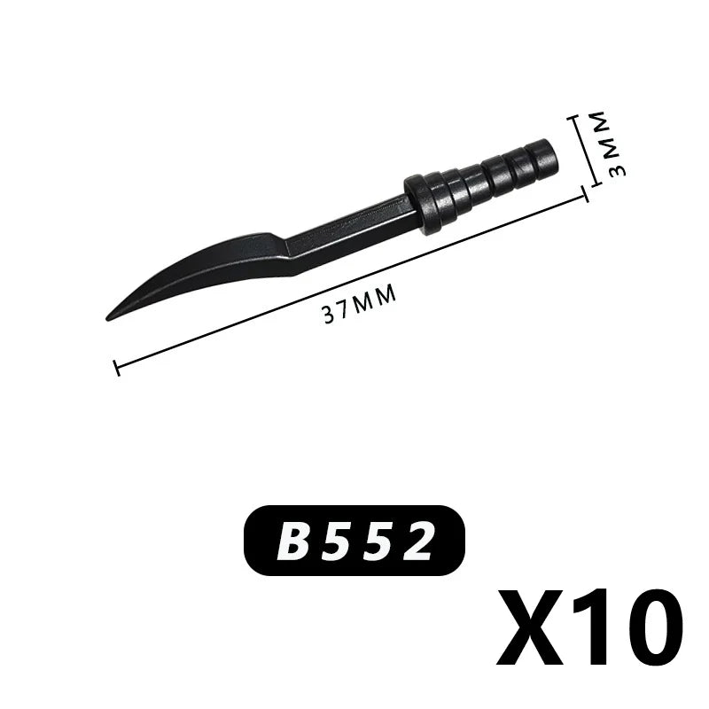 Medieval MOC Weapon Figure Accessories Building Blocks Soldiers Sword Shield Bow Arrow Trident Hammer Axe Spear Brick Kid Toy