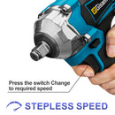 Gisam 1200NM Brushless Electric Impact Wrench Rechargeable Wrench 1/2" Car Tires Cordless Power Tools For Makita 18V Battery Pin