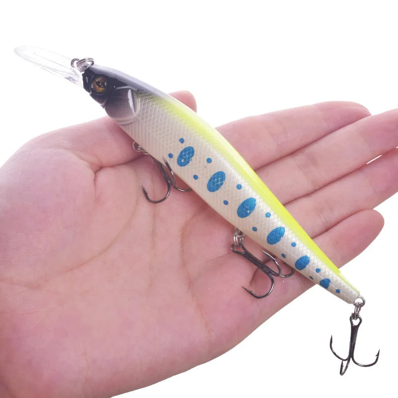 1pcs Minnow Fishing Lure 13.5cm 16g Laser Hard Plastic Pesca Wobbler Swimbaits Artificial Bait Crankbait Treble Hooks Tackle