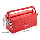SucceBuy 18in Metal Tool Box 3-Tier 5-Tray Portable Folding Tool Chest Organizer with Handle Toolbox for Warehouse Repair Shop