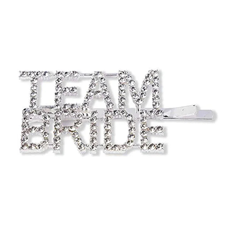 Glitter Rhinestone team Bride to be Hair Clip Hairpin Bridal shower Wedding Bachelorette hen night Party decoration gift Favor