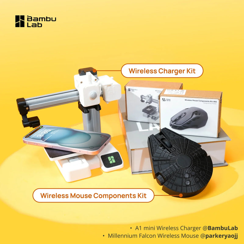 For BambuLab Wireless Mouse and Charger Bundle For Bambu Wireless Charger Kit-K012 A1 mini Charger Airforce Command Charger