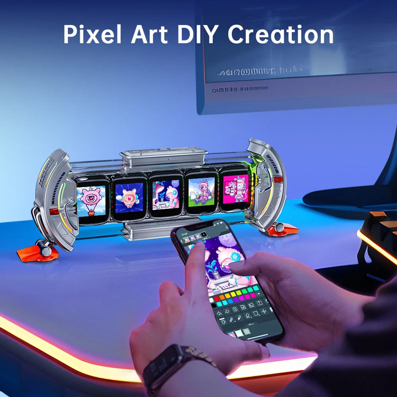 Divoom Times Gate Pixel Art Setup Clock With Smart App Control RGB LED Display Home Desktop Decor Birthday Gift Pixel 컴퓨터 스피커