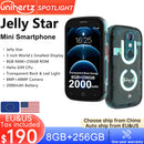 Unihertz Jelly Star Mini Smartphone Android 13 8GB 256GB Led Light Unlocked Transparent Backshell Cellphones 48MP Portable Phone