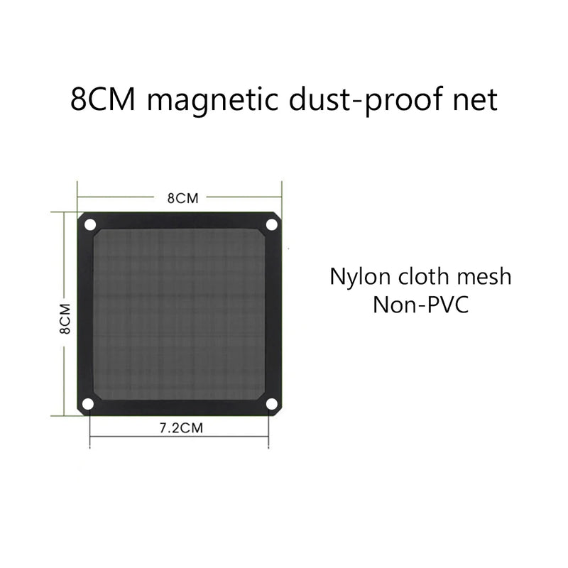 80mm 120mm 140mm PC Chassis Cooling Fan Dust Filter Soft Magnetic Nylon Frame Dustproof Mesh Cover PC Computer Chassis Net Guard