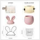 Hoppy Bunny - Eared Easter Egg Candle Jar Silicone Molds for Cement Handmade Storage Box Molds for Concrete Easter Home Decor