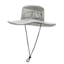 Men Women Summer Wide Brim Outdoor Sport UV Sunscreen Cowboy Fisherman Hat Foldable Big Breathable Mesh Fishing Sun Cap A5