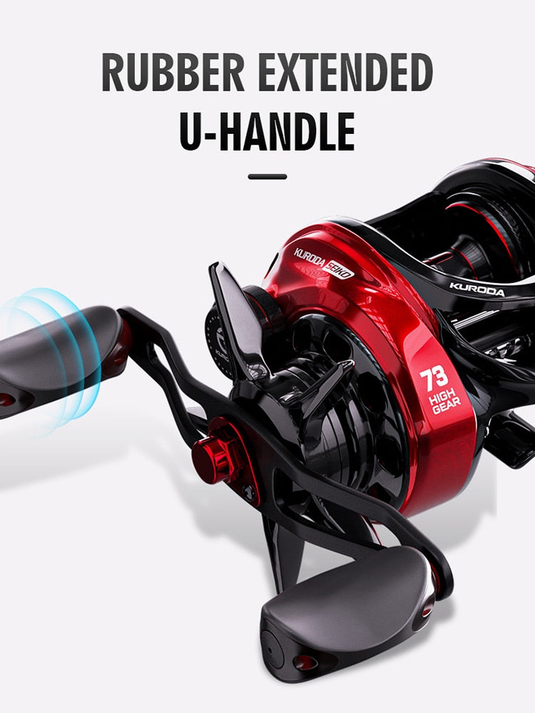 Ultra Smooth Fishing Baitcasting Reel 10KG Max Drag 17+1 BB 7.3:1 High Gear Metal Line Cup Sea Jig Wheel For Catfish Bass Carp