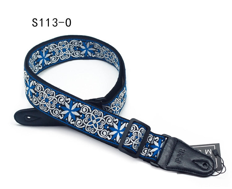 Embroidered Guitar Strap National Style Shoulder Strap Ribbon Musical Instrument Strap Guitar Strap Instrument Guitar Part