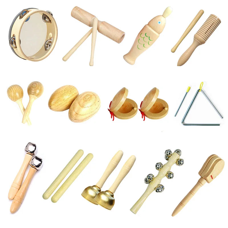 Wooden Musical Instruments Kids Beginner Music Teaching AidsFor Kids Montessori Unique Play Toddler Musical Instruments for Kids
