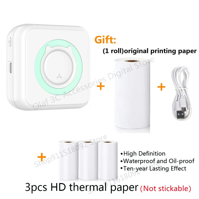 NEW Mini Portable Printer Thermal Adhesive Label Printers Photo Sticker Impresora Portátil Inkless Print For Mobile IOS Android