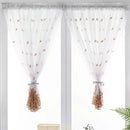 Window Sheer Curtains Rooms Decorations Living Room Bedroom Study Embroidered Craft Curtain Drapes  Coffee 1*1.2m