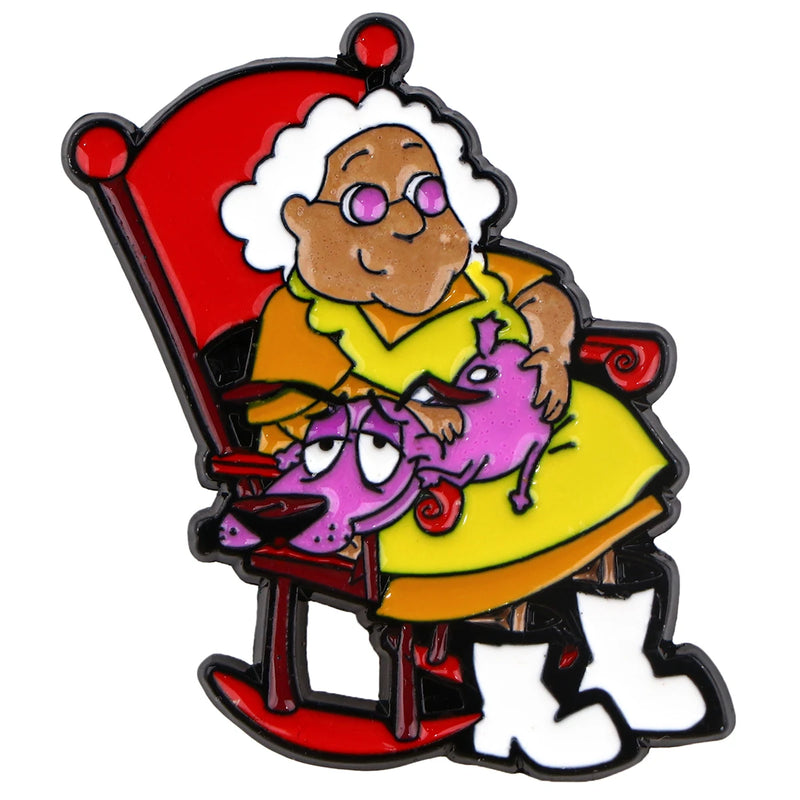 Pink Dog Lapel Pins for Backpacks Manga Briefcase Badges on Backpack Brooch for Clothes New Fashion Accessories Gifts for Kids