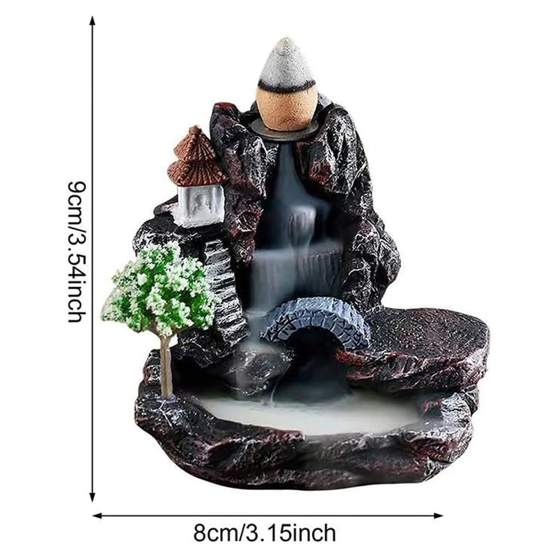 1 Resin Reflux Incense Burner, Zen Style Decoration Suitable For Sandalwood Indoor Bedroom Aromatherapy Decorations