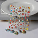 1PCS 5D Cartoon Kuromi Hello Kitty Nail Stickers Sanrio Animation Nail Art Decoration Sanrio Cute Melody Embossed Stickers