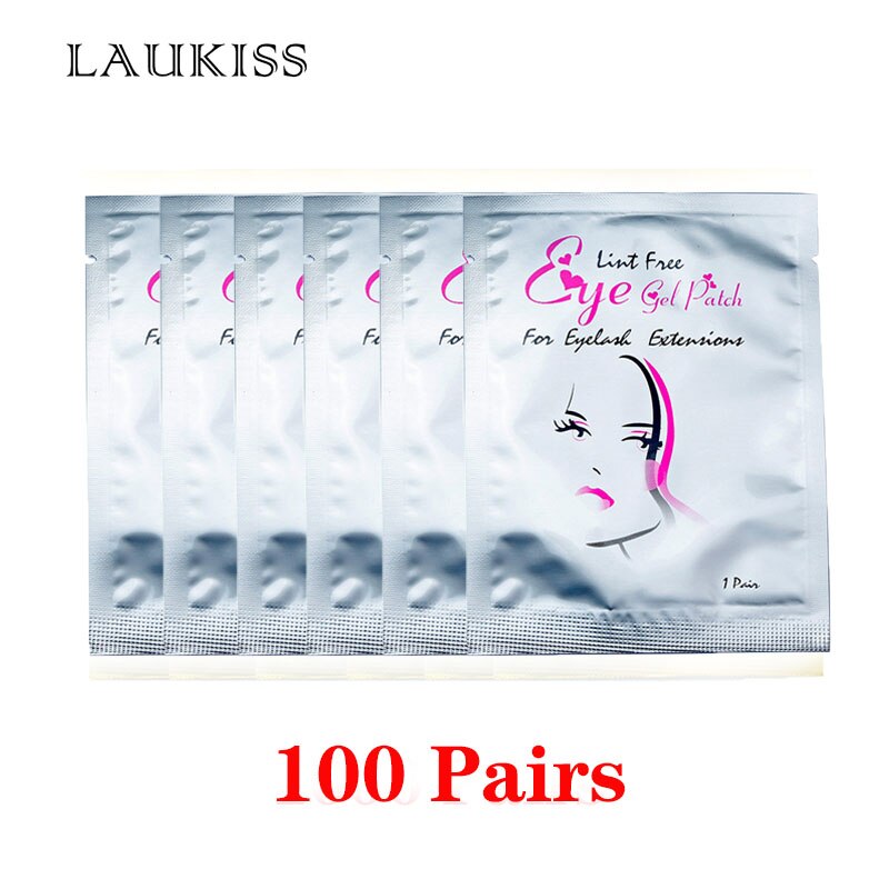 25/50/100Pairs Eye Patches Under Eyelash Pads for Building Hydrogel Paper Patches Pink Lint Free Stickers for False Eyelashes