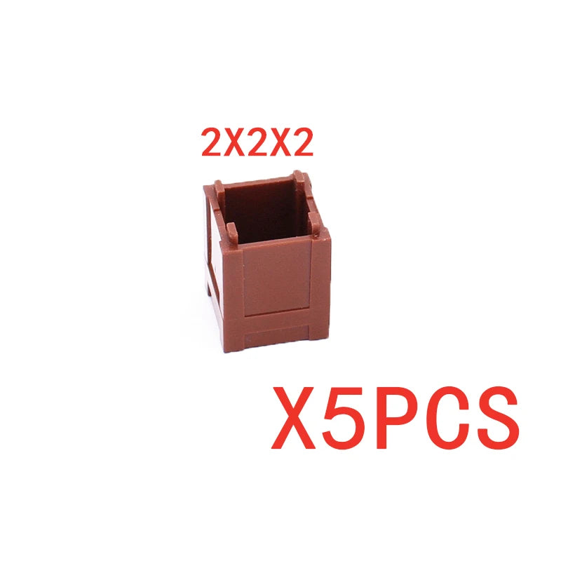 MOC Building Blocks Figures Accessories Cash Dollar Coin Bag Model Gold Silver Bar Colored Diamond Treasure Box Series Coffer