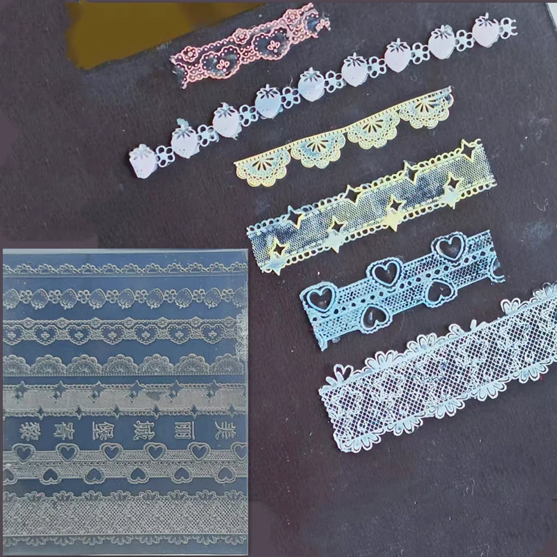 1Pc Cream Skirt Lace Heart  3D Acrylic Mold Nail Art Decorations  DIY Design Silicone Decorated  Nail Art Templates Nails  Mold