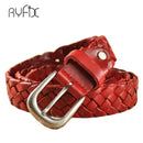 NEW Casual Knitted cowhide Belt Luxury Genuine Leather Western Style for Dress BL335