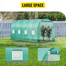 SucceBuy Walk-in Tunnel Greenhouse Galvanized Frame & Waterproof Cover 15x7x7/10x7x7/20x10x7/12x7x7 ft Greenhouses & Cold Frames