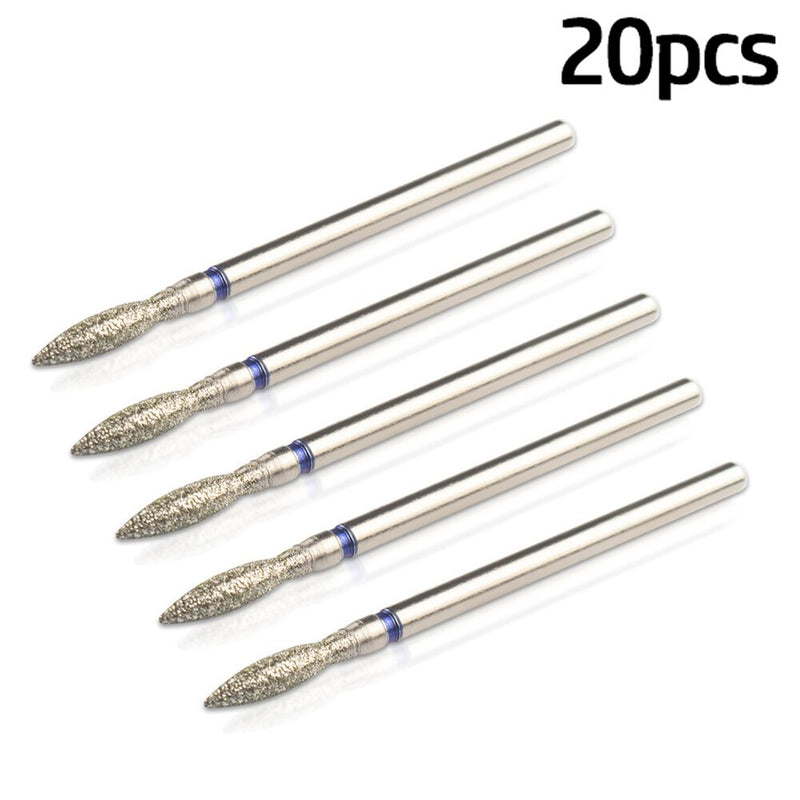 20pcs/Lot Diamond Milling Cutter for Manicure Nail Drill Manicure Machine Bit Accessories Cuticle Clean Mill Cutter Removing Gel