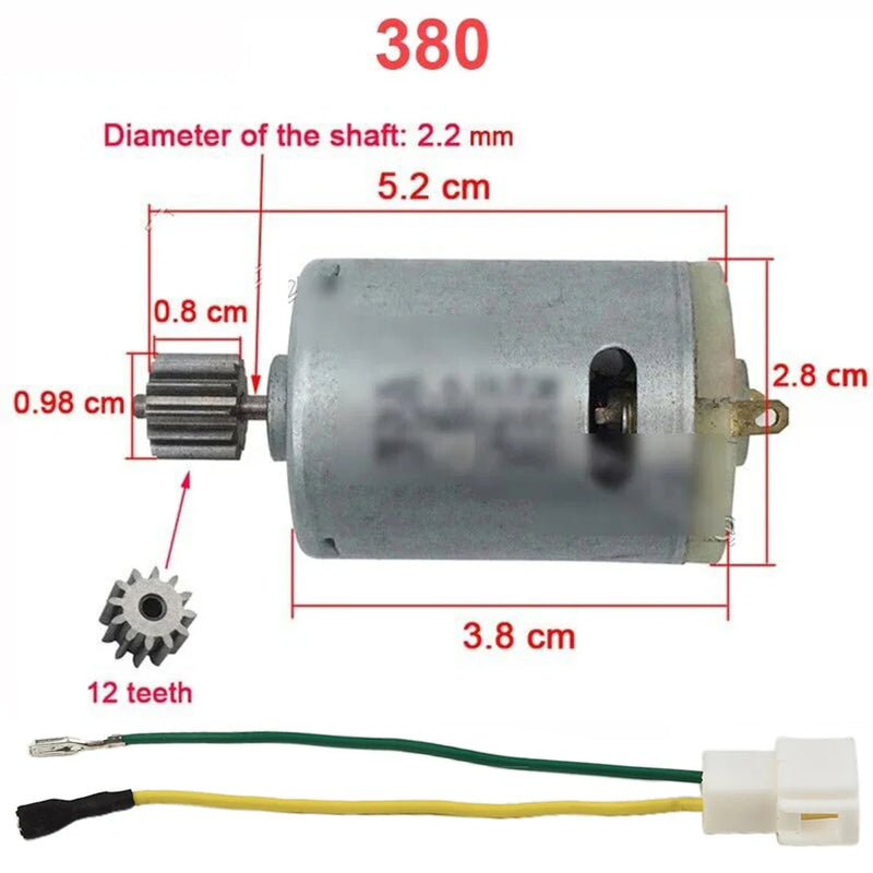 Motors For Kids Electric Car RS550 RS390 RS380 24V 12V 6V DL555 10/12 Teeth Children's Electric Vehicle Motor Replace Tool Part