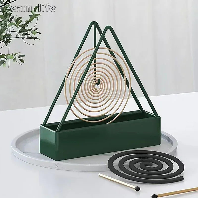 Incense Holders Coil Incense Burner Frame Iron Mosquito Coil Holder Modern Repellent Incense Rack for Household Bedroom Patio