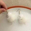 Autumn Winter Easter Earrings for Women Funny Rabbit Hare Carrot Korean Lovely Fashion Fur White Bunny Gift Jewelry Accessories