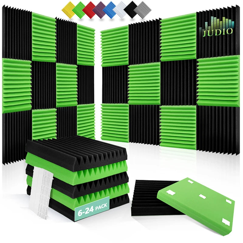 Acoustic Foam Panels 6/12/24 Pcs, For Panels Studio KTV Room Soundproofing Foam, Sound Absorbing Material Isolation Panel