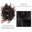 Synthetic Messy Fluffy Hair Bun Tousled Hairpiece Elastic Band Chignon Scrunchie Ponytail Extensions Hair Bow for women