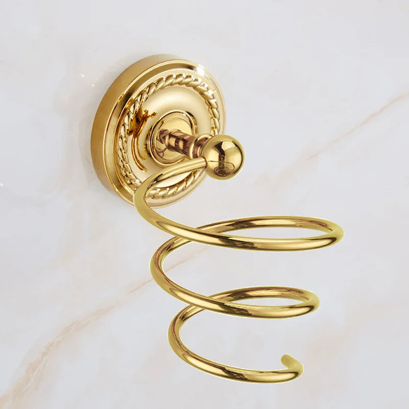 Gold Bath hardware Set Bathroom Accessories Shelf Soap Dish Toilet Paper Holder Soap Dispenser Robe Hook ELM53G