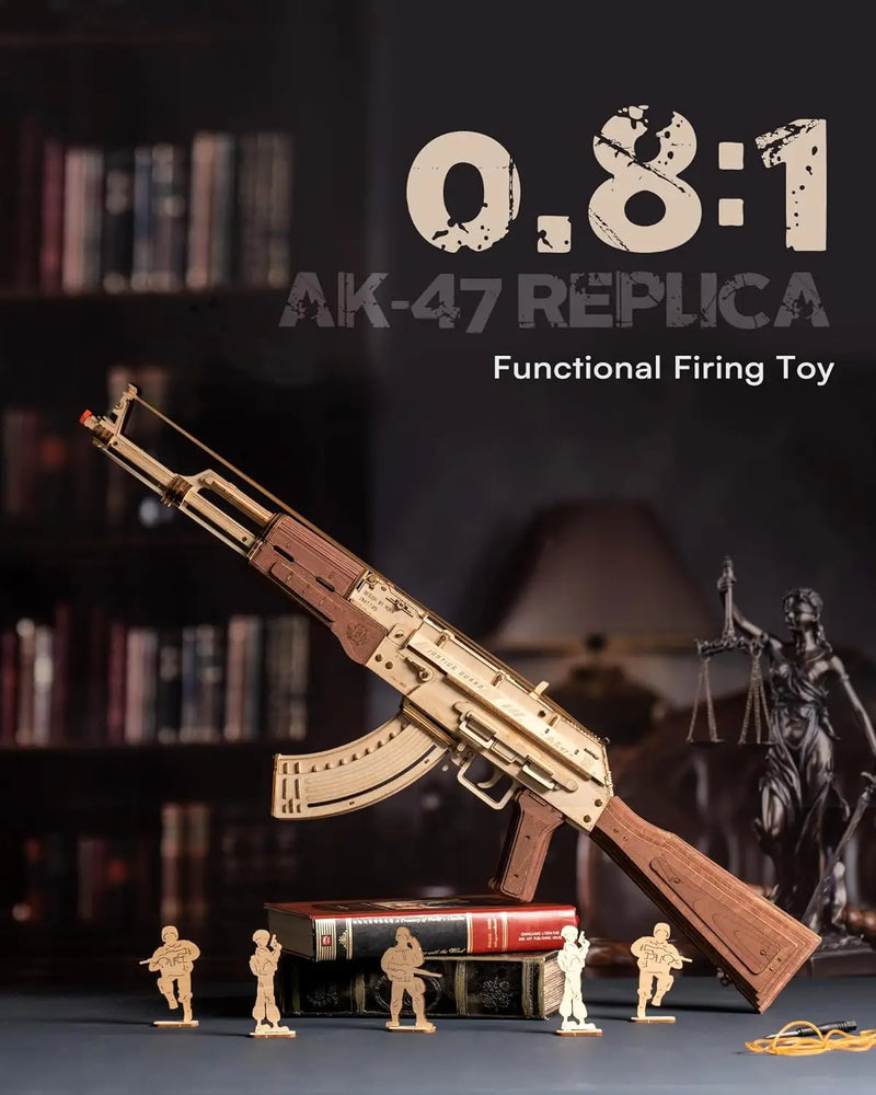 Robotime DIY 3d Wooden Puzzle Toy AK-47 Assault rifle building blocks Shooter Gifts For Children  Adult LQ901